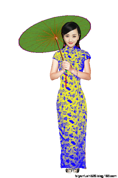 服装 旗袍 唐装 400_600 竖版 竖屏 gif 动态图 动图