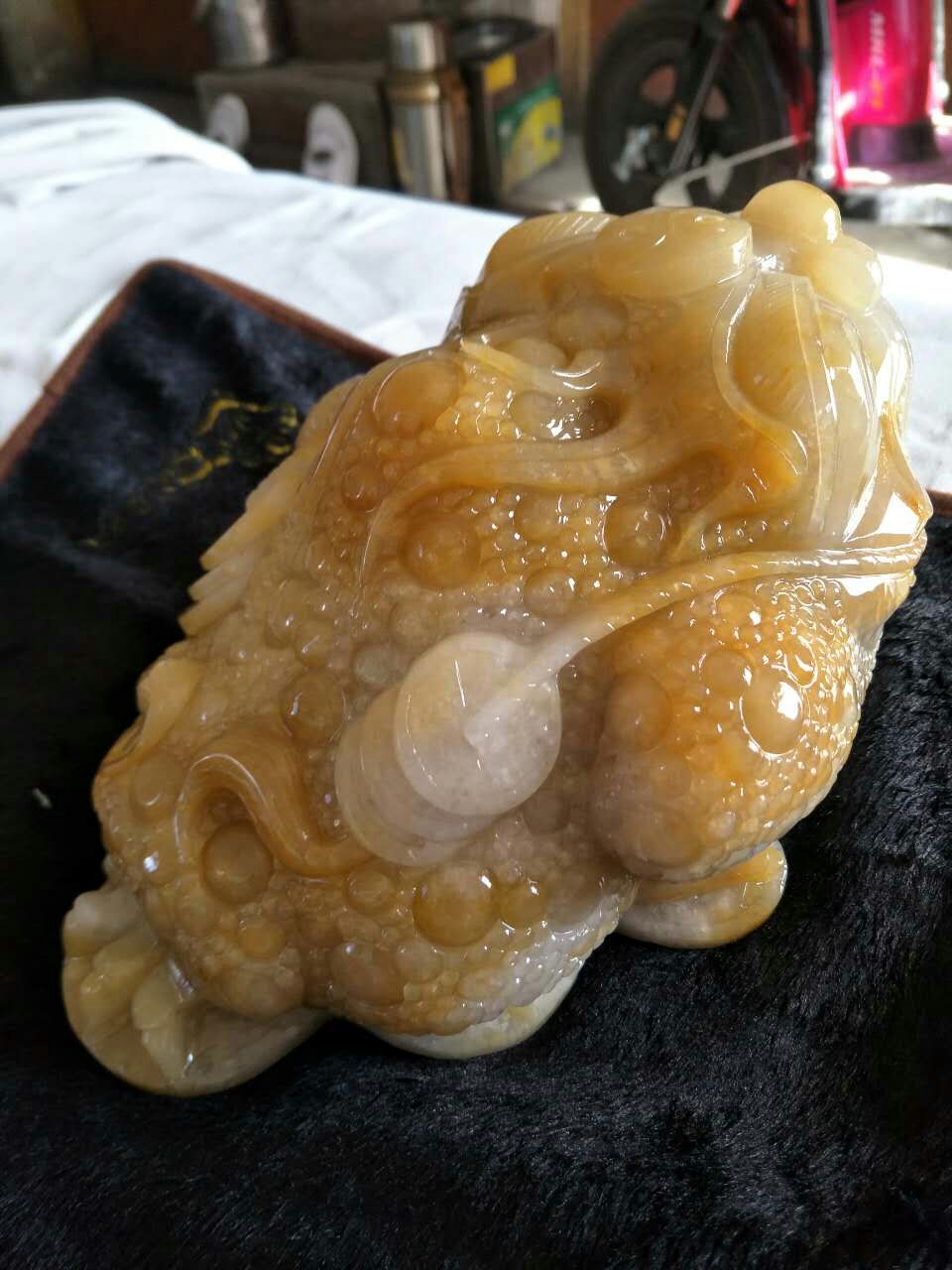 金丝玉金蟾摆件,招财进宝,财源滚滚