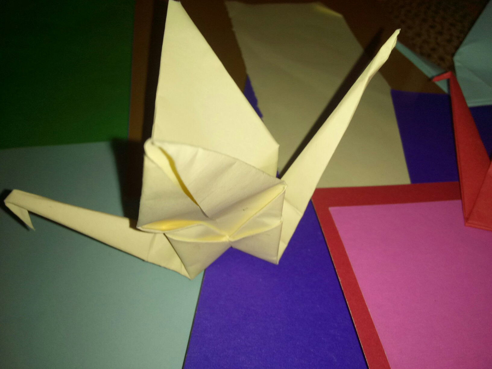 这是我叠的千纸鹤,祝愿大家每个愿望都实现.