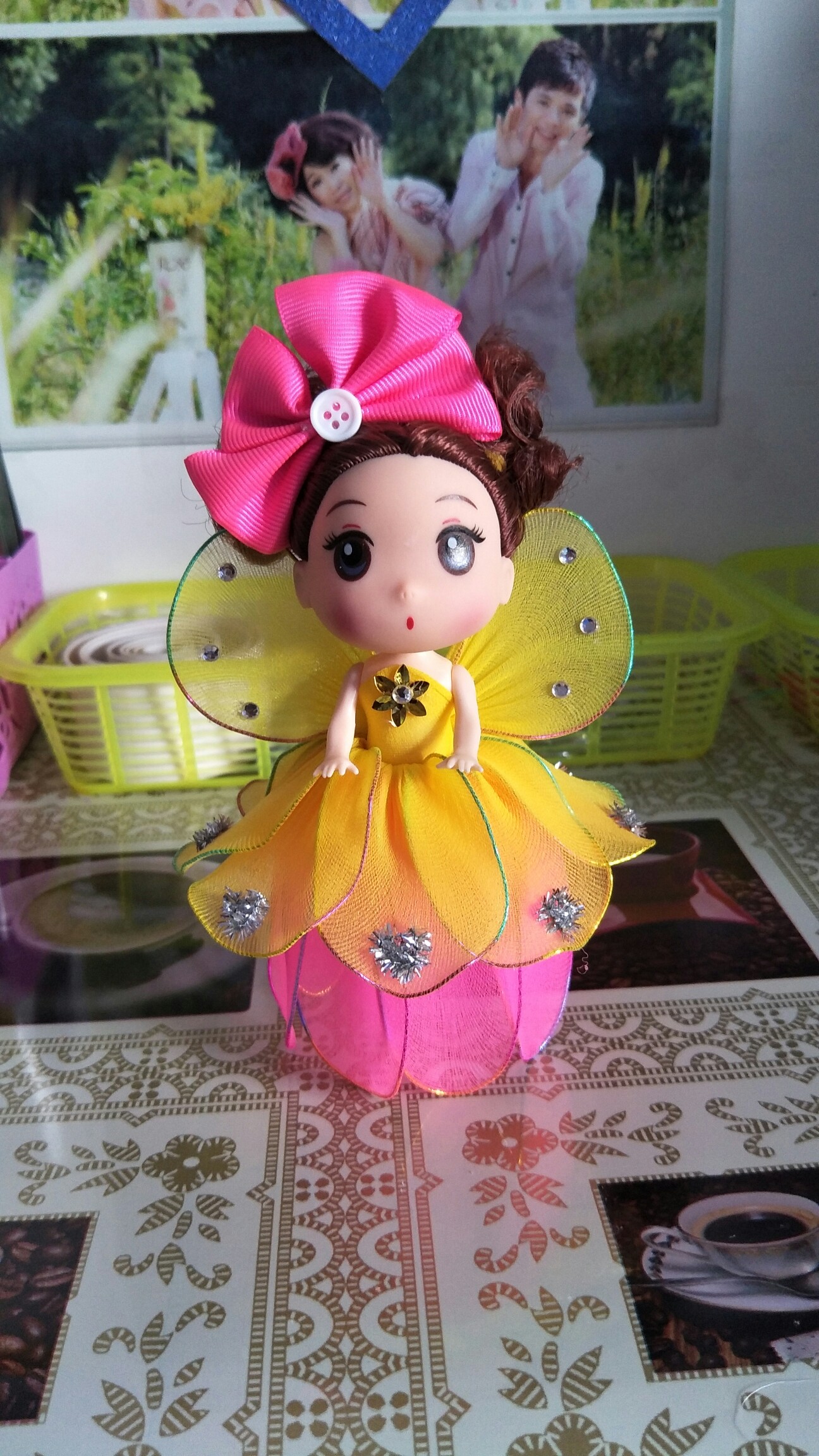 直销手工作品丝网娃娃