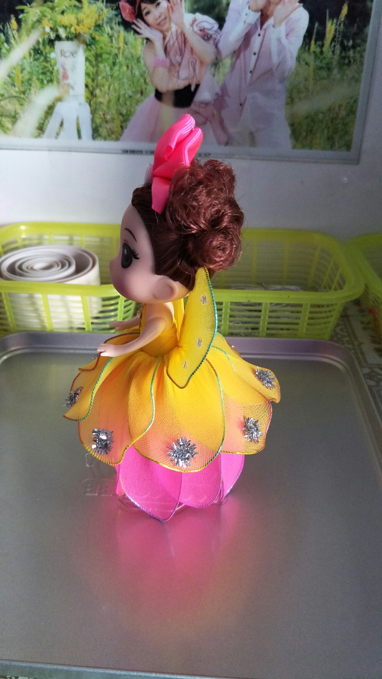 直销手工作品丝网娃娃