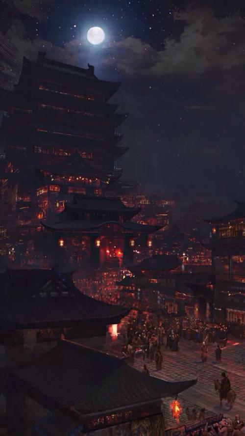 很好看的古风夜景图,拿出来分享.
